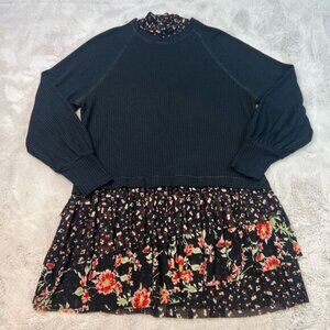 Free People Sweater Dress Medium Opposites Attract Romantic Floral